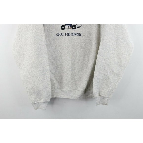 Vintage 90s Mens XL Grandpa Golfs for Exercise Spell Out Crewneck Sweatshirt - Picture 3 of 10
